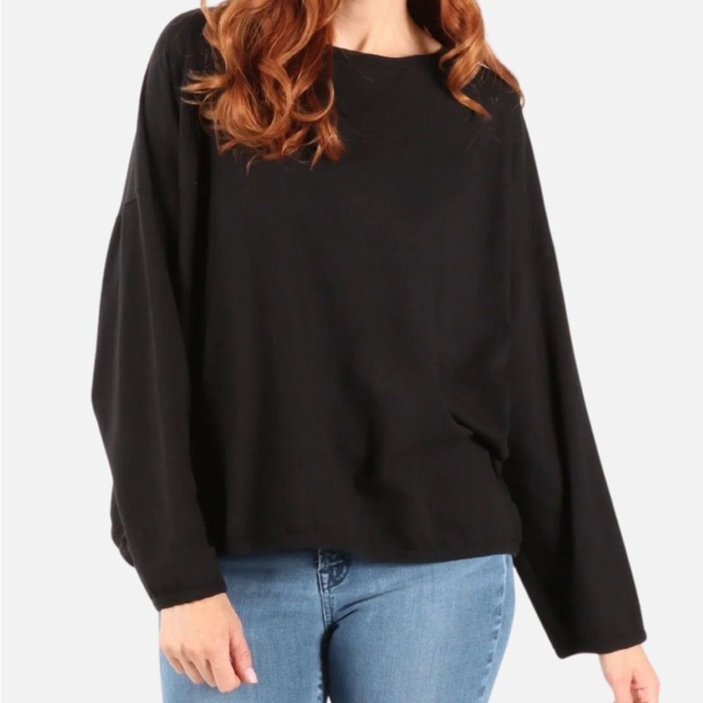 PRAIRIE COTTON OS GRAY STRETCH TERRY LIGHTWEIGHT SWEATSHIRT
